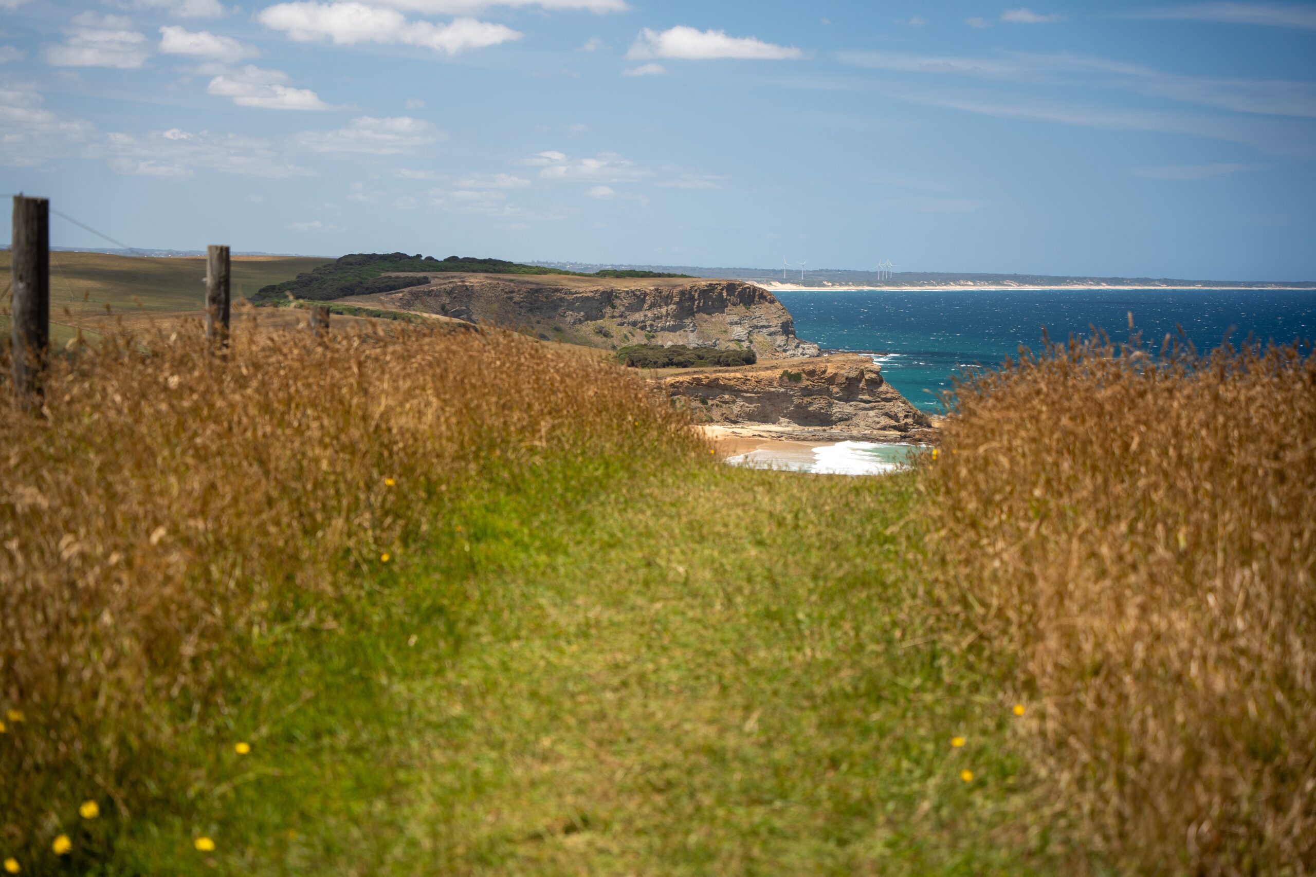 South West Coast Path walking trail along the Jurassic Coast in Dorset, England