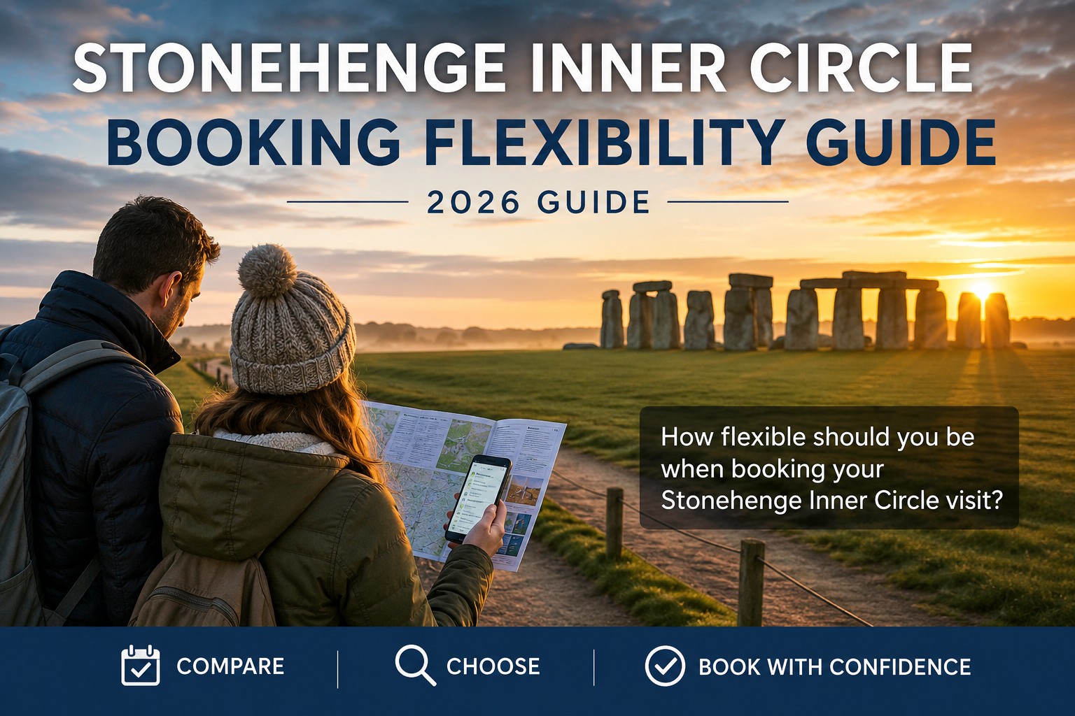 Travellers planning a Stonehenge Inner Circle visit at sunrise while comparing tour options before booking in 2026.